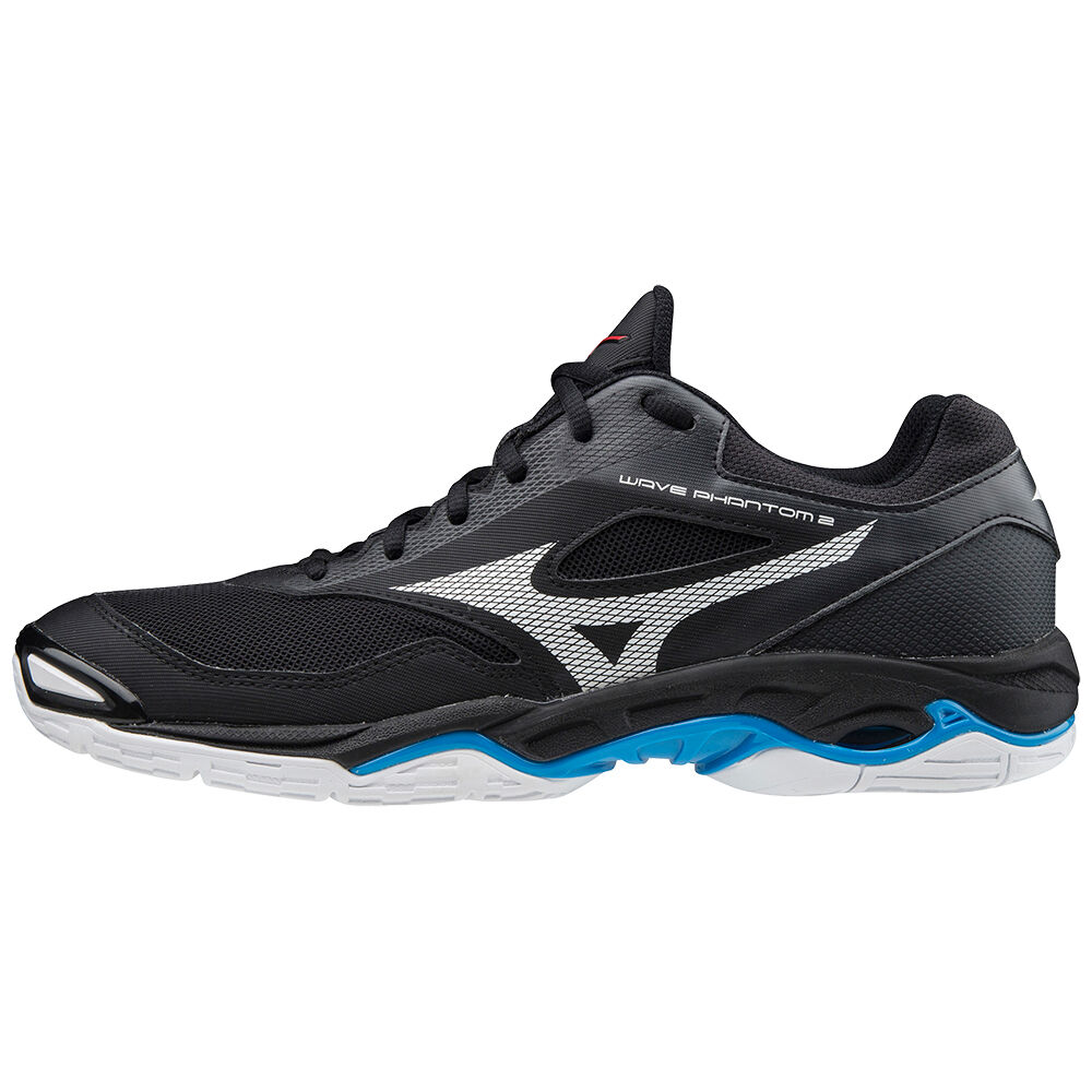 Mizuno WAVE PHANTOM 2 Kézilabda Cipő Férfi Fekete / Fehér / Kék | KZFB-78614