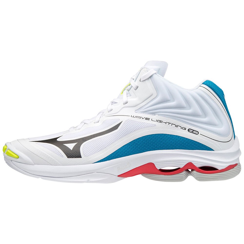 Mizuno Wave Lightning Z6 Mid Röplabda Cipő Női Fehér / Fekete / Kék | OGNV-21673