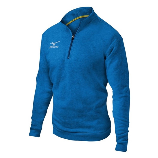 Mizuno 1/2 Zip Fleece Pulóver Férfi Kék | EDAZ-52491