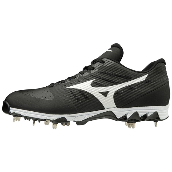 Mizuno 9-Spike Ambition Low Metal Baseball Cipő Férfi Fekete / Fehér | AKXB-97610