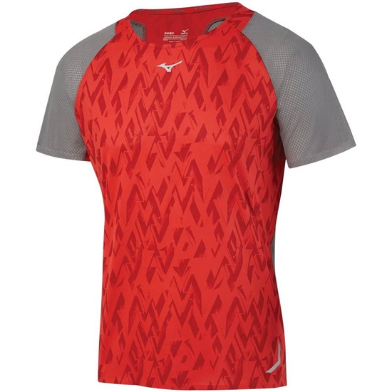 Mizuno Aero Running T shirts Férfi Piros | MAOQ-61203