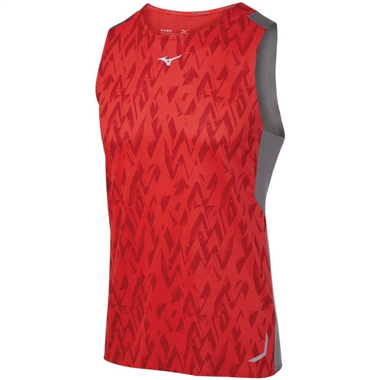 Mizuno Aero Running Tank Top Férfi Piros | KRFN-56924