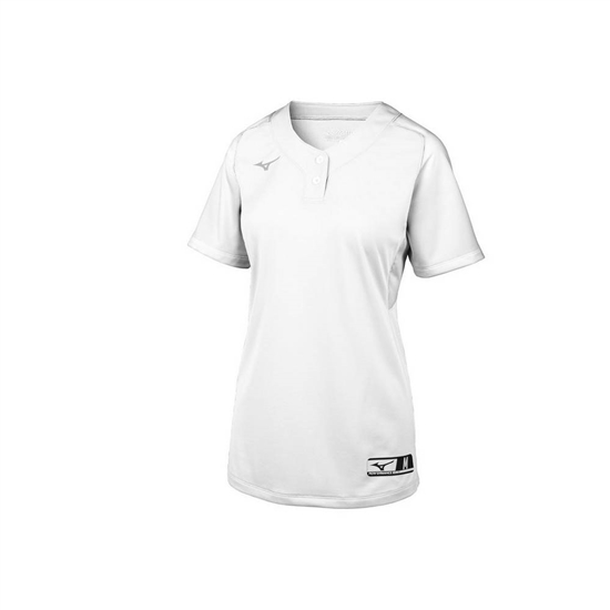 Mizuno Aerolite 2-Button Softball Jersey Női Fehér | EHGF-93642