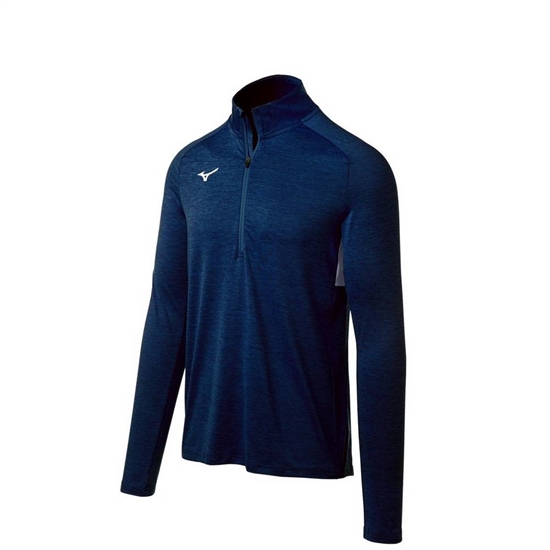 Mizuno Alpha 1/2 Zip Pulóver Férfi Sötétkék | BXZD-37204