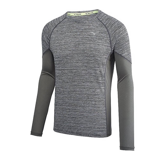 Mizuno Alpha Long Sleeve Tops Férfi Fekete | CDUB-32184