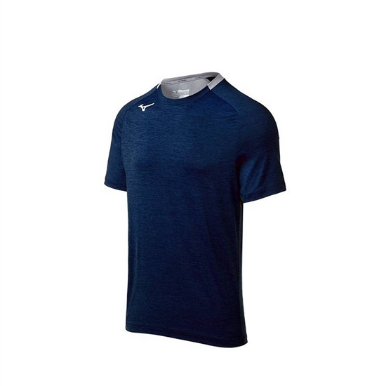 Mizuno Alpha Rövid Sleeve T shirts Férfi Sötétkék | ALQX-32650