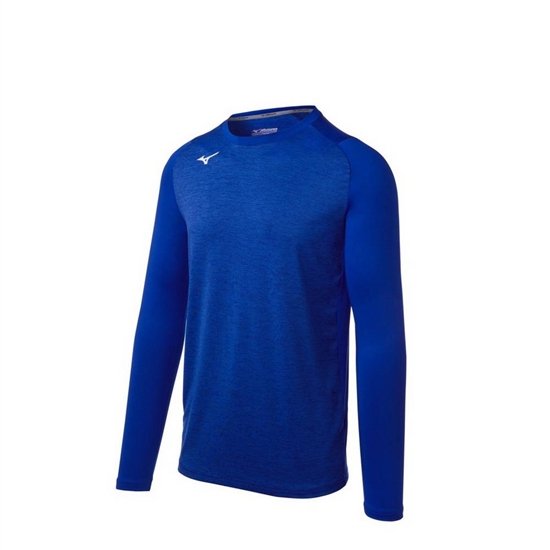 Mizuno Alpha Stretch Sleeve Tops Férfi Királykék | QEVK-61509