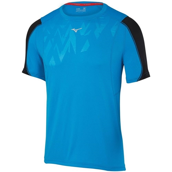 Mizuno Alpha Vent Running T shirts Férfi Kék / Fekete | KDSY-47320