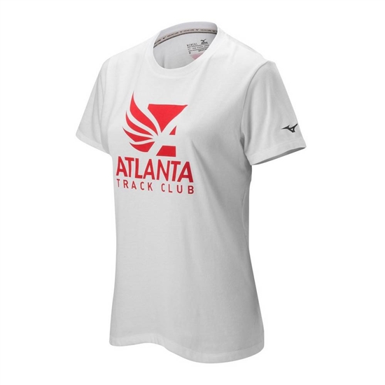 Mizuno Atlanta Track Club 50/50 Running T shirts Női Fehér | LWXA-34517