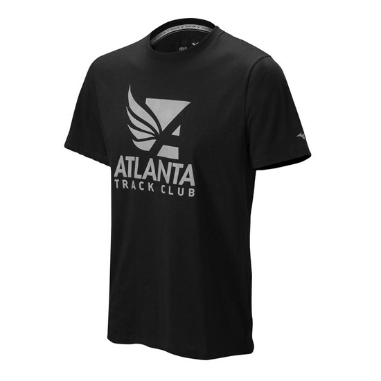 Mizuno Atlanta Track Club 50/50 T shirts Férfi Fekete | FOCK-31267