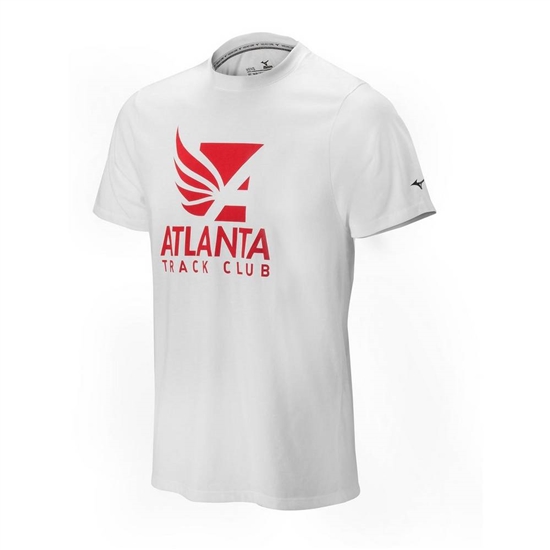 Mizuno Atlanta Track Club 50/50 T shirts Férfi Fehér | OSJW-61543