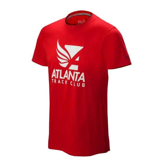 Mizuno Atlanta Track Club 50/50 T shirts Férfi Piros | PIGQ-86390