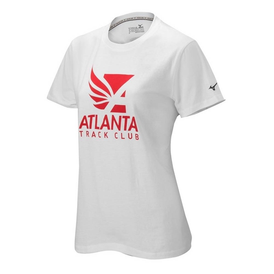 Mizuno Atlanta Track Club Sport Running T shirts Női Fehér | IJFK-80371