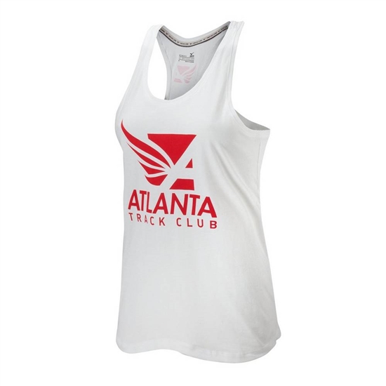 Mizuno Atlanta Track Club Sport Running Tank Top Női Fehér | VHZD-70639