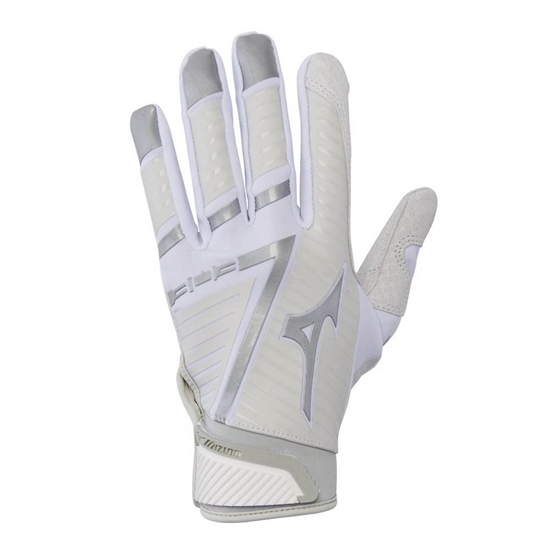 Mizuno B-130 Adult Baseball Batting Gloves Férfi Fehér / Szürke | PVTY-78590