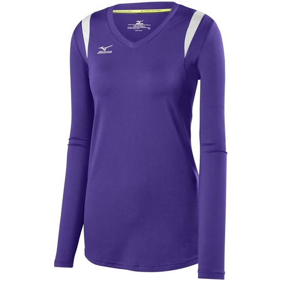 Mizuno Balboa 5.0 Long Sleeve Volleyball Jersey Női Lila / Titán | CZNV-91048