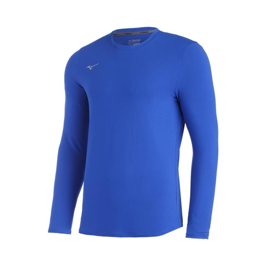 Mizuno Comp Diamond Long Sleeve Crew Baseball Tops Férfi Királykék | DLMK-67289