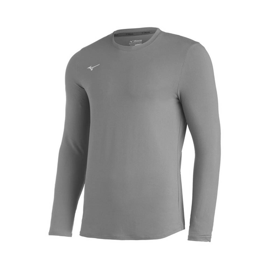 Mizuno Comp Diamond Long Sleeve Crew Baseball Tops Férfi Szürke | HIMJ-70821