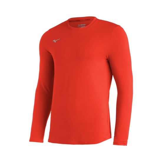 Mizuno Comp Diamond Long Sleeve Crew Baseball Tops Férfi NarancsSárga | RYZS-50841