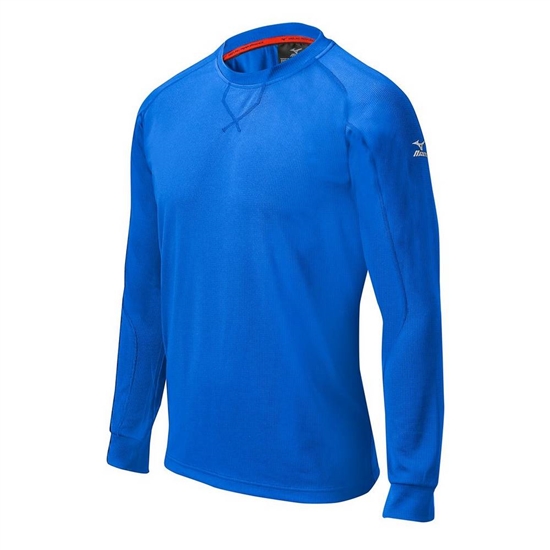 Mizuno Comp Long Sleeve Training Shirt Baseball Tops Férfi Királykék | EIFD-93406