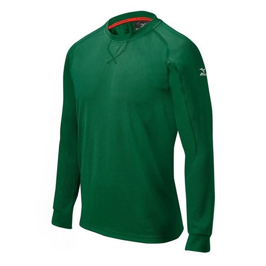 Mizuno Comp Long Sleeve Training Shirt Baseball Tops Férfi Zöld | SXLT-90713