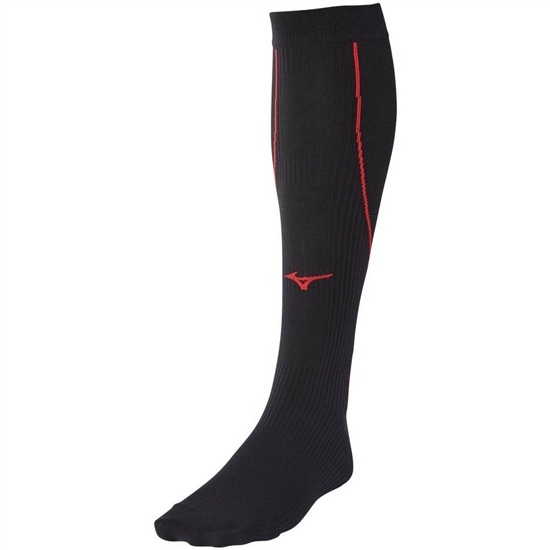 Mizuno Compression Running Zokni Női Fekete / Piros | JSVM-35970