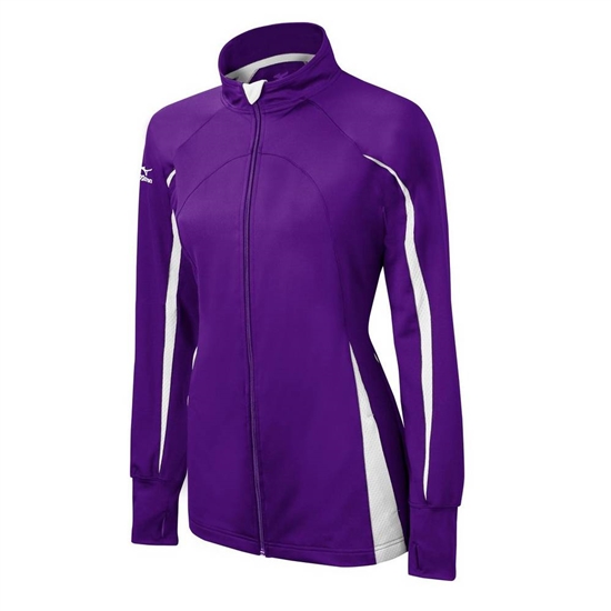 Mizuno Elite 9 Focus Full-Zip Kabát Női Lila / Fehér | DAFR-79068