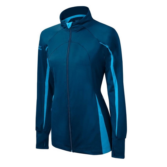 Mizuno Elite 9 Focus Full-Zip Kabát Női Sötétkék / Világos Kék | DKVO-23506