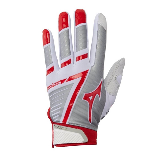 Mizuno F-257 Softball Batting Gloves Női Fehér / Piros | DQEB-82095