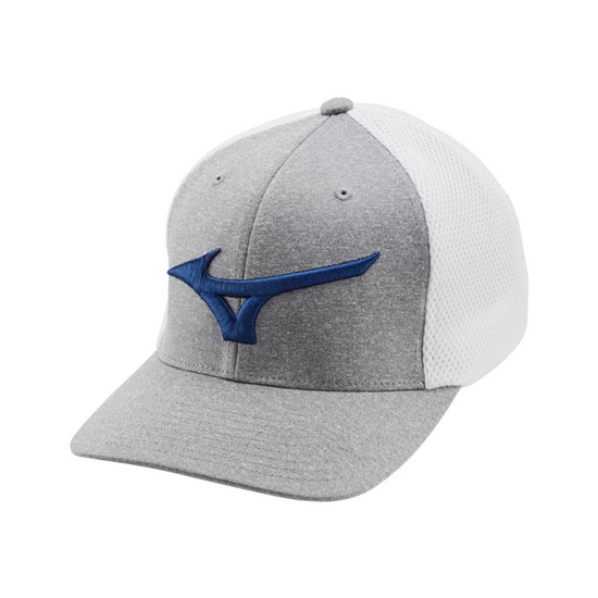 Mizuno Fitted Meshback Golf Hat Férfi Fehér / Királykék | GQBT-75213