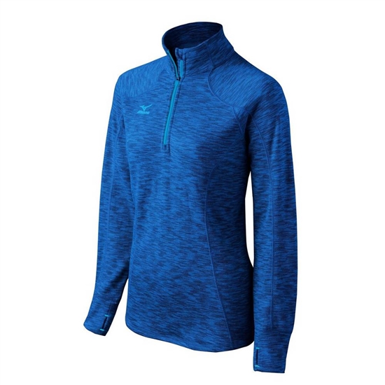 Mizuno Flex 1/2 Zip Tops Női Piros Királykék | UQHE-69725