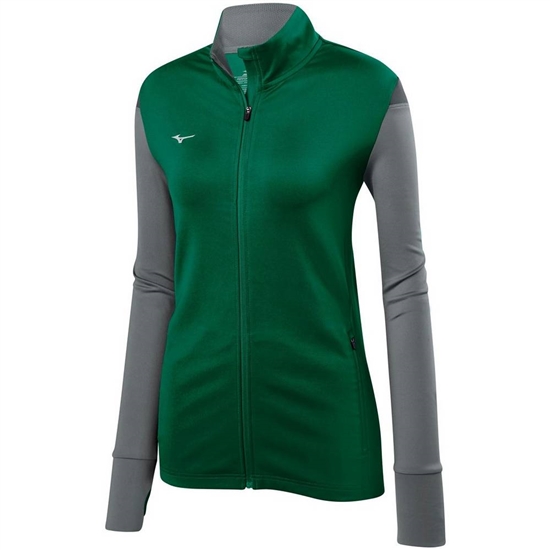 Mizuno Horizon Full Zip Volleyball Kabát Női Zöld / Szürke | MNJX-72510