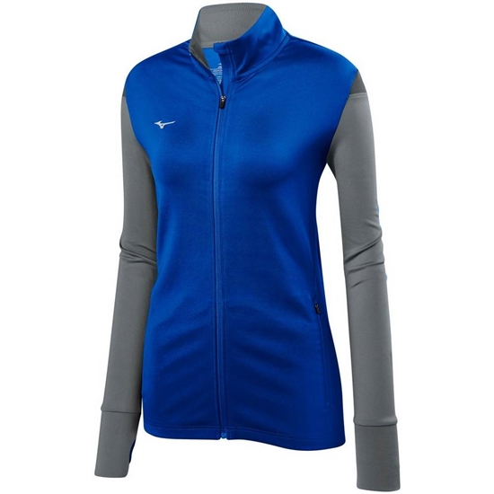 Mizuno Horizon Full Zip Volleyball Kabát Női Királykék / Szürke | QRLT-34201