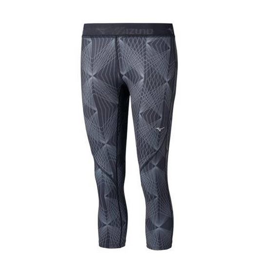 Mizuno Impulse Printed ¾ Running Tights Női Fekete | VKTI-95378