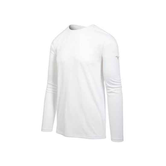 Mizuno Long Sleeve T shirts Férfi Fehér | DYAP-68793