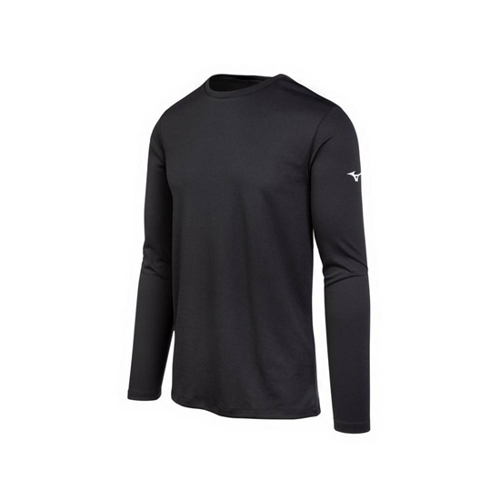 Mizuno Long Sleeve T shirts Férfi Fekete | ARZC-26173