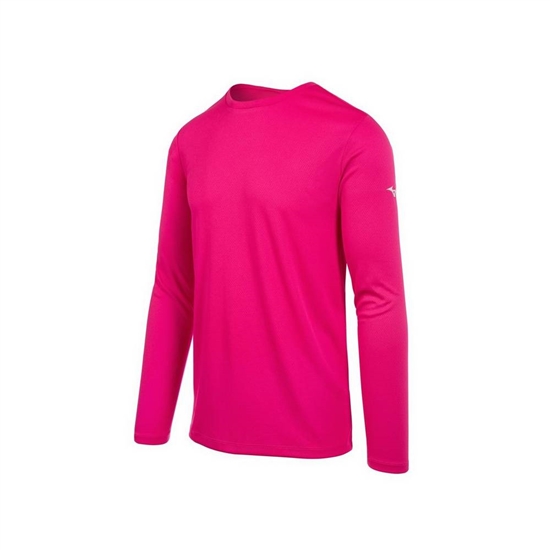 Mizuno Long Sleeve T shirts Férfi Rózsaszín | LNMB-45721