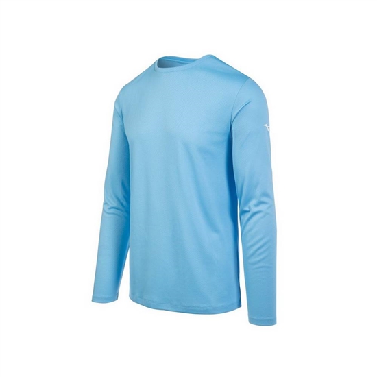 Mizuno Long Sleeve T shirts Férfi Világos Kék | BDMF-75816