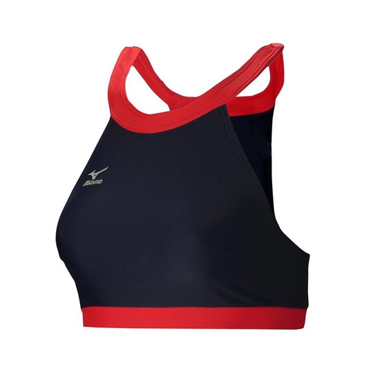 Mizuno Odyssey High Neck Tops Női Sötétkék / Piros | ADSY-79835