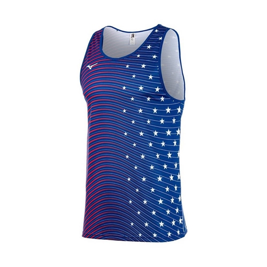 Mizuno Printable Tank Top Férfi Sötétkék | OJKH-47906