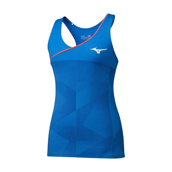 Mizuno Printed Tank Top Női Kék | JMQF-19046