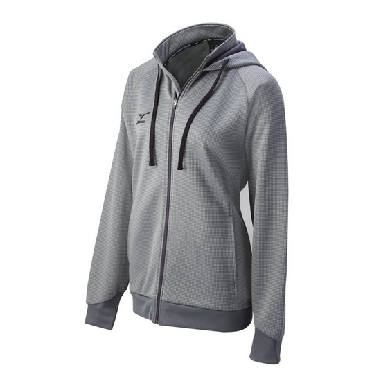 Mizuno Pro Full Zip Hoody Kapucnis Pulóver Női Szürke | GLQJ-07659