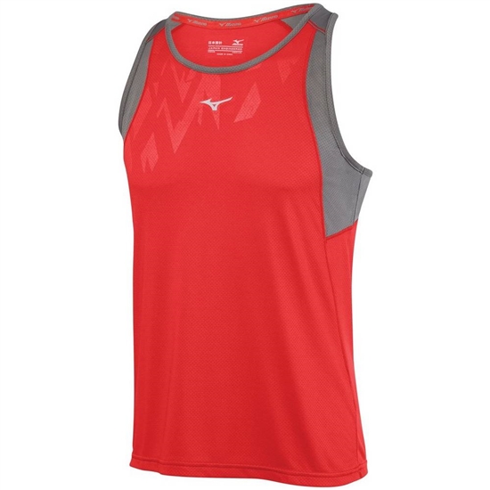 Mizuno Singlet Alpha Vent Tank Top Férfi Piros | IHOP-03241