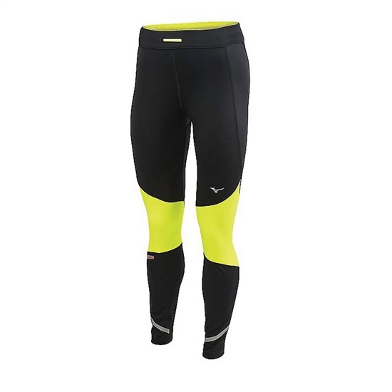 Mizuno Static Breath Thermo Windproof Tights Női Fekete / Sárga | XQJF-26384