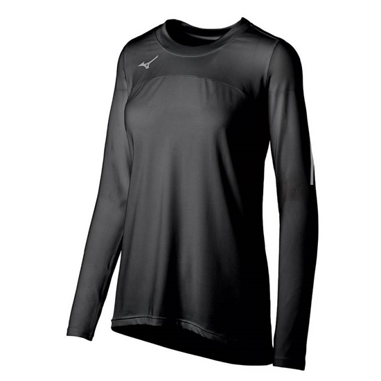 Mizuno Techno VII Long Sleeve Volleyball Jersey Női Fekete | UMLP-46031