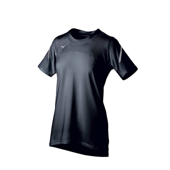 Mizuno Techno VII Rövid Sleeve Jersey Női Fekete | JCQN-49802