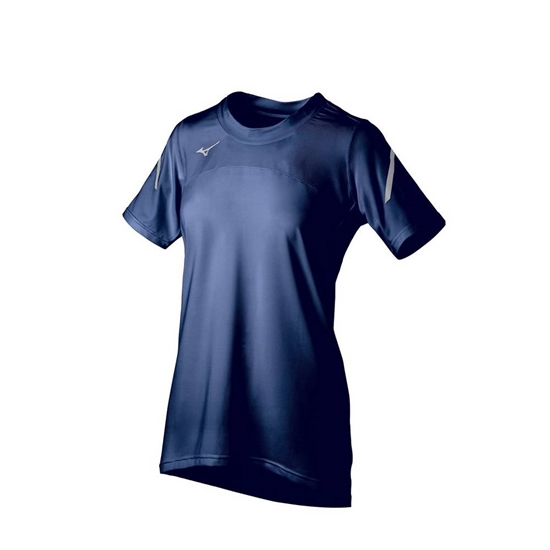 Mizuno Techno VII Rövid Sleeve Jersey Női Sötétkék | RYCT-56324