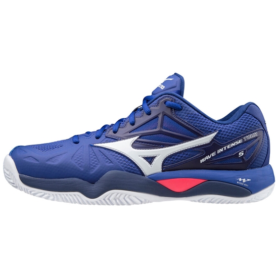 Mizuno WAVE INTENSE TOUR 5 CC Teniszcipő Férfi Kék / Fehér / Rózsaszín | WIDN-79358