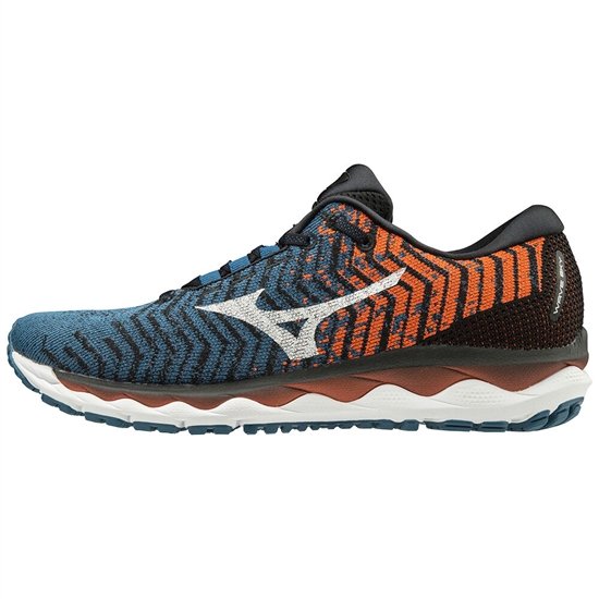 Mizuno WAVE SKY WAVEKNIT 3 Futócipő Férfi Kék / Fehér / Barna | LBQU-97103