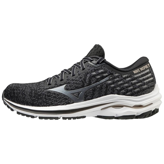 Mizuno Wave Inspire 17 WAVEKNIT Futócipő Női Fekete / Platina Arany | UPST-40156